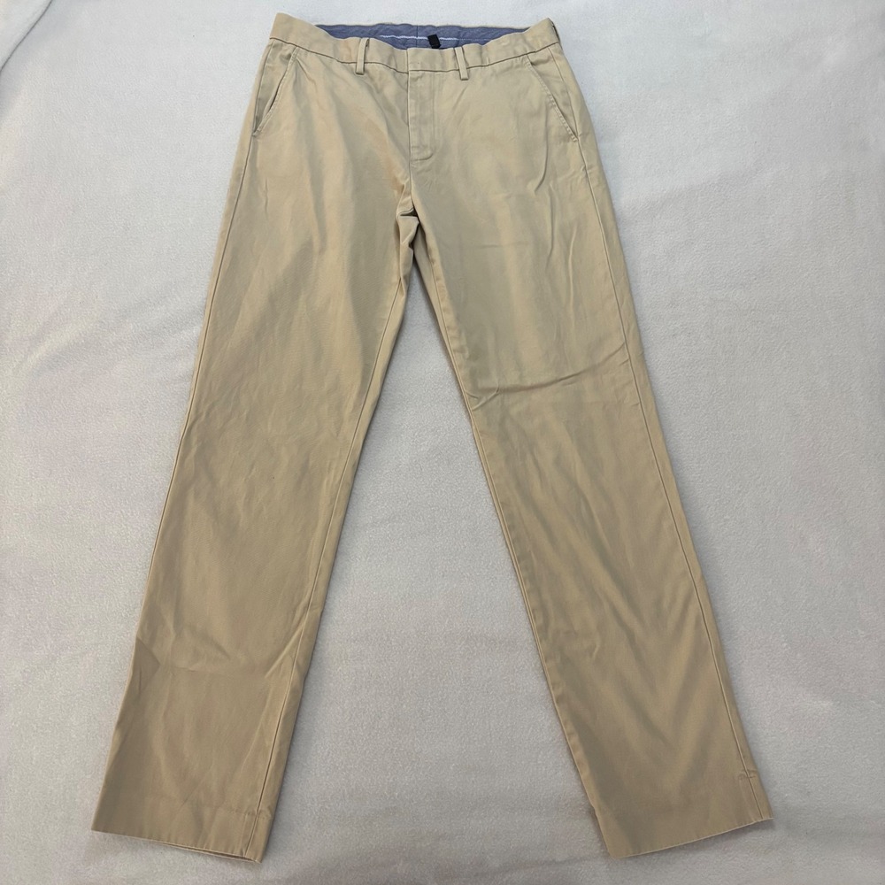 J.Crew Bowery Urban Slim Fit Khaki Chino Dress Pants Mens 32x34 Tan Cotton